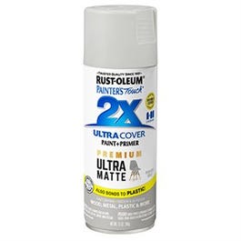 Painter's Touch 2X Premium Ultra Matte Spray Paint, Perfect Gray, 12-oz.