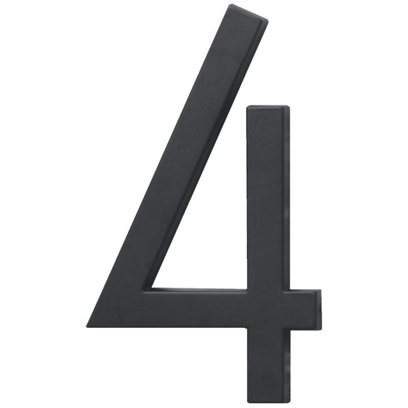 Hy-Ko Architectural Series 6 In. Satin Black House Number Four
