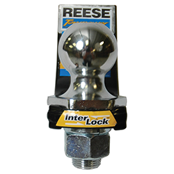 Reese Towpower Interlock® Trailer Hitch Ball Mount Starter Kit, Fits 2 Inch Square Receiver, 3.25 Inch Drop, 5,000 lbs. Capacity, Includes 2 Inch Trailer Ball and Pin & Clip Black (Black)