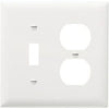 White 1-Duplex & 1-Toggle Nylon Wall Plate