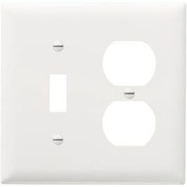 White 1-Duplex & 1-Toggle Nylon Wall Plate