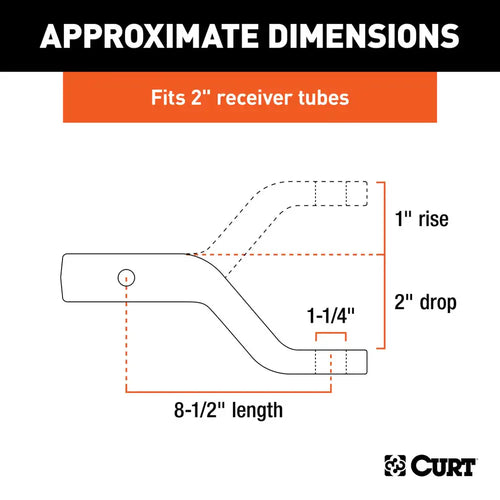 Curt Forged Ball Mount (2 Shank, 17,000 lbs., 2 Drop, 8-1/2 Long) (2)