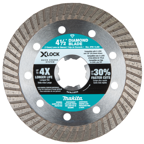 Makita X‑LOCK Turbo Rim Diamond Blade for Masonry Cutting