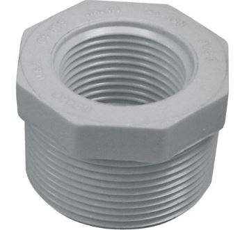 Genova Products 300 Series Pipe Reducing Bushing 1-1/2 in MIP X 1 in FIP (1-1/2 in MIP X 1 in FIP, White)