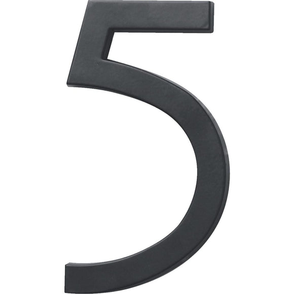Hy-Ko Architectural Series 6 In. Satin Black House Number Five