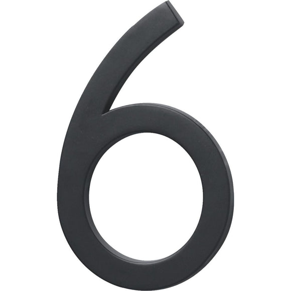 Hy-Ko Architectural Series 6 In. Satin Black House Number Six