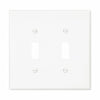 Eaton Cooper Wiring Toggle Wallplate, White 2 Gang