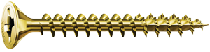 SPAX® Flat Head Unidrive Screw, Yellow Zinc, Standard Thread #8 x 2 in. (#8 x 2)