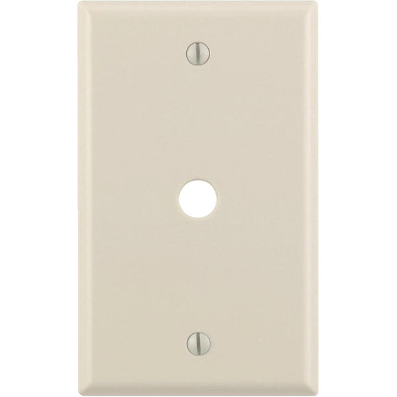 Leviton 1-Gang Plastic Light Almond Telephone/Cable Wall Plate with 0.312 In. Hole