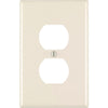 Leviton 1-Gang Smooth Plastic Oversized Outlet Wall Plate, Light Almond