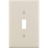 Leviton 1-Gang Thermoplastic Nylon Mid-Way Toggle Switch Wall Plate, Light Almond