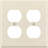 Leviton 2-Gang Smooth Plastic Outlet Wall Plate, Light Almond