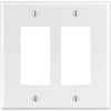 Leviton Decora 2-Gang Thermoplastic Nylon Mid-Way Rocker Wall Plate, White