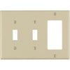Leviton Decora 3-Gang Thermoset 2-Toggle/Rocker Wall Plate, Ivory