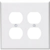 Leviton Mid-Way 2-Gang Thermoplastic Nylon Outlet Wall Plate, White