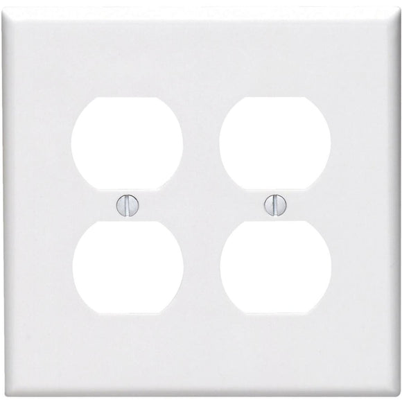 Leviton Mid-Way 2-Gang Thermoplastic Nylon Outlet Wall Plate, White