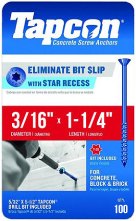 3/16 X 1 1/4 STAR DR TAPCON ANCHOR
