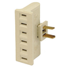 Leviton Indoor 15 Amp, 125 Volt, NEMA 1-15R, Single-to-Triple, Swivel Adapter, 3 Flat Plugs Accepted - Ivory