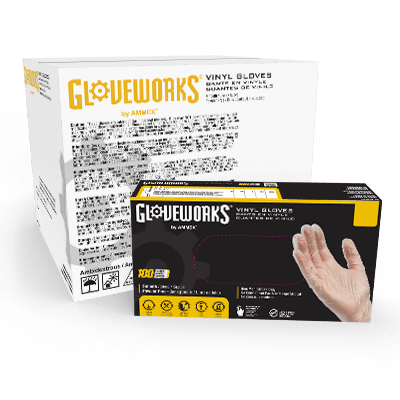 Ammex Gloveworks Clear Vinyl PF Ind