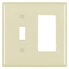 Wall Plate, 1-Toggle & 1 Decorator Opening, Urea, Ivory