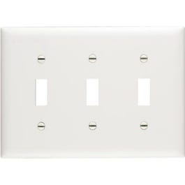 Wall Plate, 3-Toggle Opening Urea, White