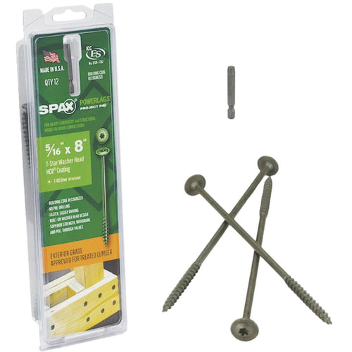 Spax PowerLags 5/16 In. x 8 In. Washer Head Exterior Structure Screw (12 Ct.)
