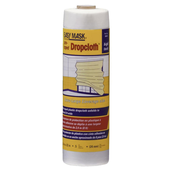 Trimaco Easy Mask Pre-Taped Plastic 8 Ft. x 75 Ft. 1/2 mil Drop Cloth