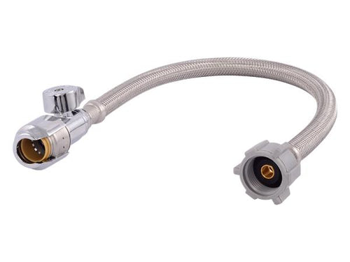 SharkBite Max Stainless Steel Braided Toilet Connector with Straight Stop Valve