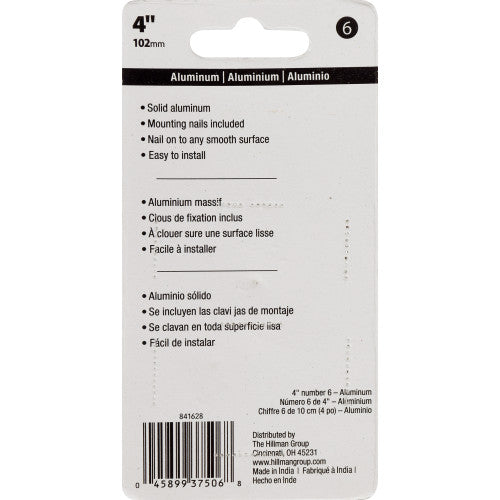 Hillman Nail-On House Number 6 Aluminum