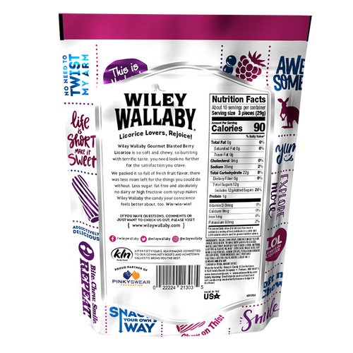 Wiley Wallaby Gourmet Blasted Berry Licorice