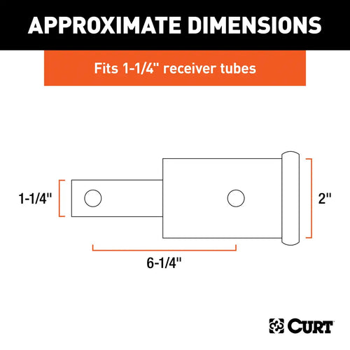 Curt Receiver Tube Adapter (1-1/4 to 2 Shank, Not for Towing Use, 6-1/4 Length) #45785