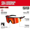 Milwaukee Wrap Around Safety Glasses - Red Mirrored Anti-Scratch Lenses