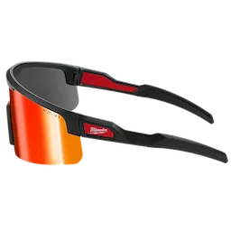 Milwaukee Wrap Around Safety Glasses - Red Mirrored Anti-Scratch Lenses