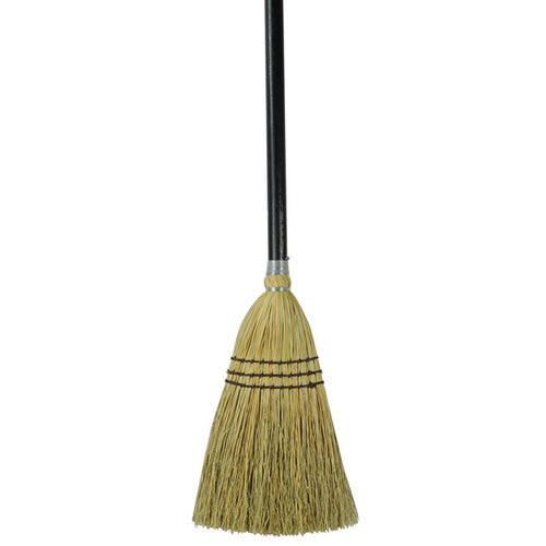 Rubbermaid Lobby Corn Broom, Wood Handle, Brown