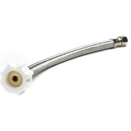 12-In. Toilet Connector, Click Seal, Braided Stainless Steel, 3/8 Compression x 7/8-In. Female Ballcock Thread