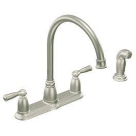 Banbury Hi-Arc Kitchen Faucet, With Spray, 2-Handle, Stainless Steel