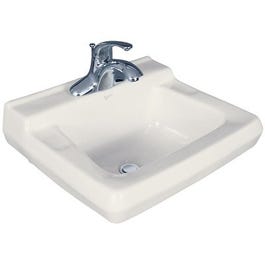 Commercial Wall-Mount Lavatory, White, 19.75 x 16.75-In.