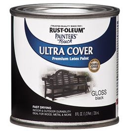 Painter's Touch Ultra Cover Latex Paint, Gloss Black, 1/2-Pint