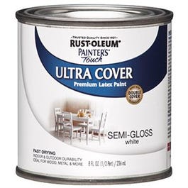 Painter's Touch Ultra Cover Latex Paint, Semi-Gloss White, 1/2-Pt.