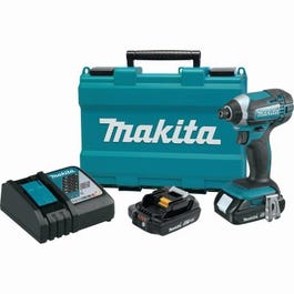18-Volt Compact Cordless Impact Driver Kit, 1/4-In. 2 Lithium-Ion Batteries