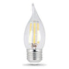 LED Chandelier Light Bulbs, Flame Tip, Filament-Style, Soft White, 300 Lumens, 4.5-Watts, 2-Pk.