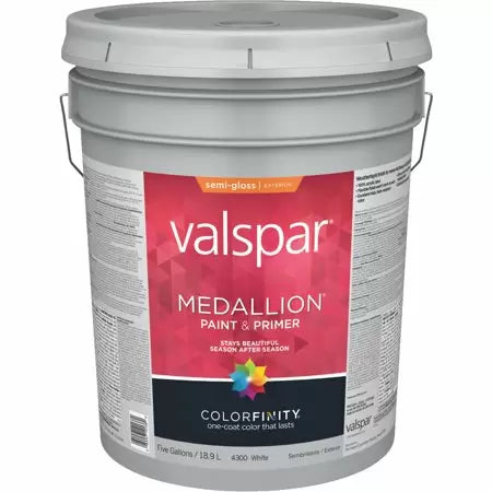 Valspar Medallion® Exterior Paint & Primer 5 Gallon Semi Gloss White