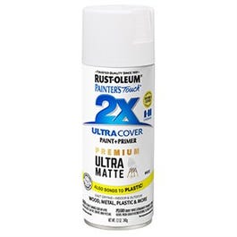 Painter's Touch 2X Premium Ultra Matte Spray Paint, White, 12-oz.