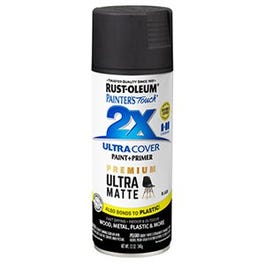 Painter's Touch 2X Premium Ultra Matte Spray Paint, Black, 12-oz.