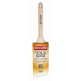 Gold Edge Paint Brush, Angle Sash, White & Gold, 2-In.