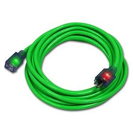 Pro Glo Extension Cord, Green, 12/3, 50-Ft.