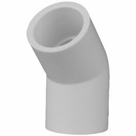 Pipe Fitting, PVC Ell, 45-Degree, White, 3-In.