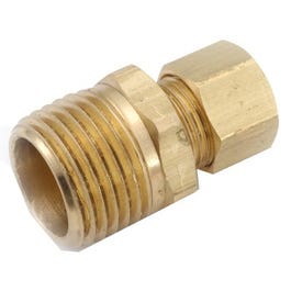 Pipe Fitting, Connector, Lead-Free Brass, 5/16 Compression x 1/4-In. MPT
