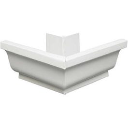 Gutter Outside Mitre, White Aluminum, 5-In.