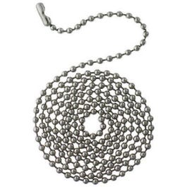Beaded Stainless-Steel Chain, 3-Ft.